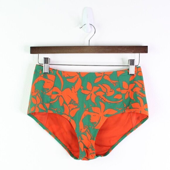 Tory‎ Burch Minorca Bikini Bottom Floral Orange Green XS - Picture 1 of 6